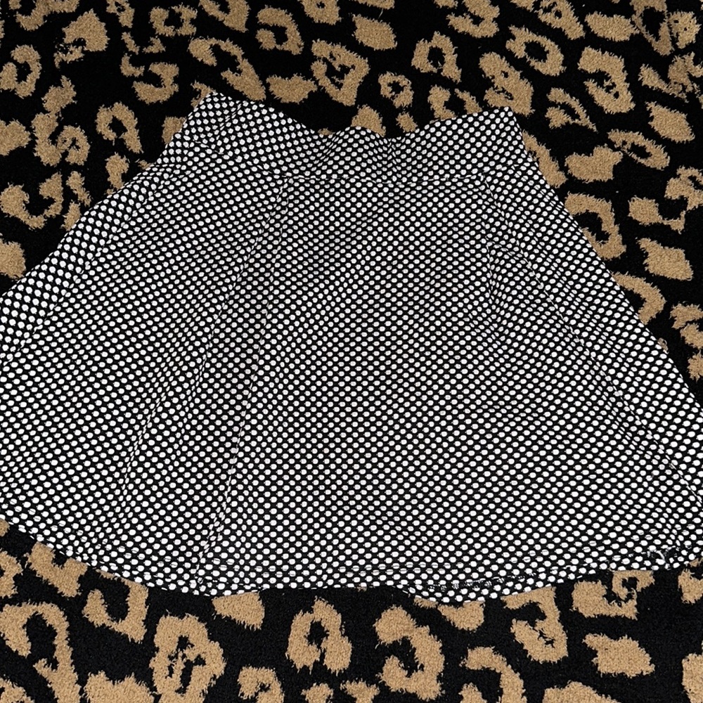 Black & White Polkadot Mini Skater Skirt Sz. S